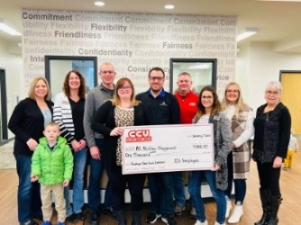 Donation check from CCU to All Abilities Playground